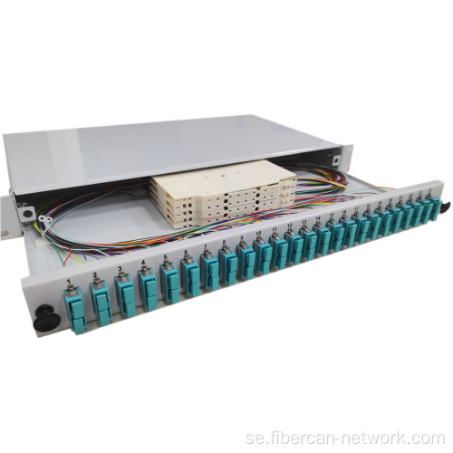 1U glidande fiberoptisk patchpanel